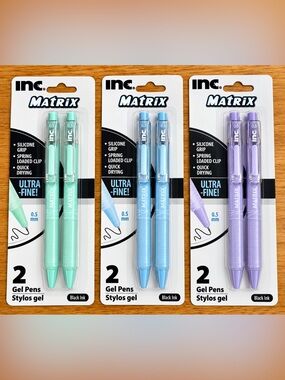 INC International Concepts Matrix 2-Pack Ultra-Fine Gel Pens - Light Blue